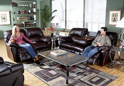 Benson Burgundy Leather Match 6 Pc Livingroom
