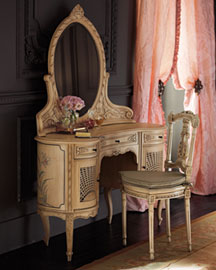 Cane Dressing Table and Chair