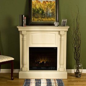 Add warmth and ambience to your home with this stately fireplace. This electric fireplace brings the relaxing feel of a wood-burning fireplace to your home without the mess! The Charlet vent free fireplace features smooth wooden columns on either side.