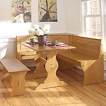 Chelsea Nook 3 Piece Dining Set, Honey
