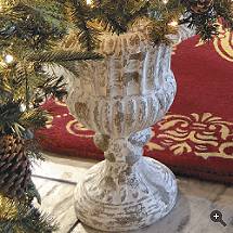 Crackled White Urn