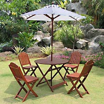 Delahey 5-Piece Outdoor Dining Set with Umbrella