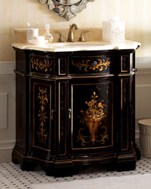 Ebony Floral Chest w/ Sink