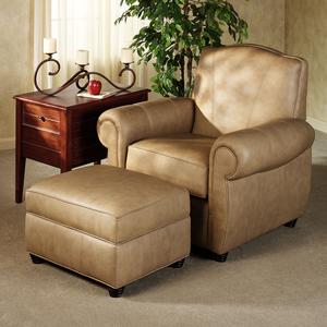 Garrison Leather Club Chair & Ottoman