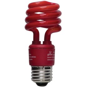 Globe 13-Watt Ultra-Mini Compact Fluorescent Spiral Bulb (60-Watt Incandescent Equivalent), Red, 3-Pack #37613