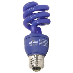 Globe13-Watt Ultra-Mini Compact Fluorescent Spiral Bulb (60-Watt Incandescent Equivalent), Blue, 3-Pack #3761101