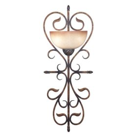Hunter Lighting Verona Two-Light Wallchiere, Aged Gold Copper with Copper Vintage Scavo Globes #90507AGC