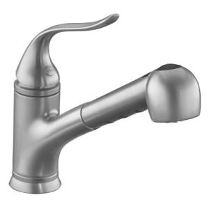 KOHLER Coralais Single-Control Pullout Spray Kitchen Sink Faucet, Brushed Chrome