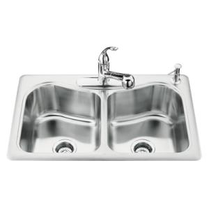 KOHLER Staccato(TM) Double-Basin Self-Rimming Kitchen Sink