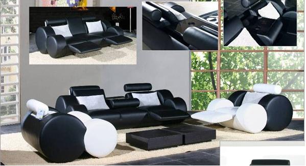 Leather sofa set