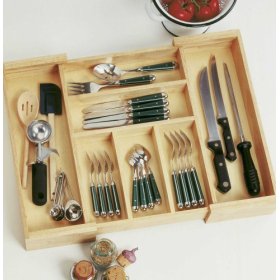 Lipper Beechwood Expandable Flatware/Cutlery Tray