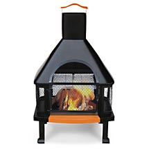 Uniflame Outdoor Fireplace, Black / Copper