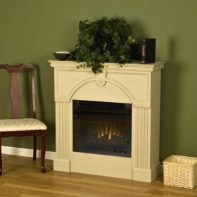 Paula Antique White Electric Fireplace - (Antique White)