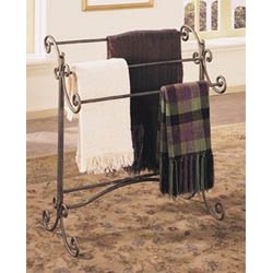 Powell Towel Stand - Comforter Rack - 3-Tier Blanket Holder - 158 - (Antique Bronze/Gold)