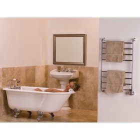 Warmrails Hardwire/Softwire Kensington Wall Mounted Towel Warmer and Drying Rack, Chrome