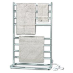 Warmrails Hyde Park Freestanding Towel Warmer and Drying Rack, Satin Nickel