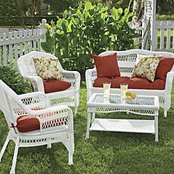 Wicker Look 4 piece Chat Set