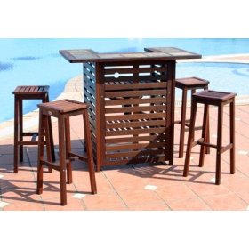 5pc Outdoor Wood Bar