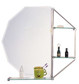 Bathroom Mirror with Glass Shelf