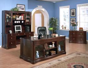 Caza Linda Home Office Executive Desk & Hutch