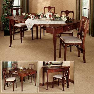 Cherry Queen Anne Convertible 3 in 1 Table