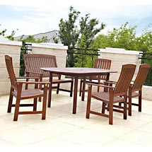 Delahey Six-Piece Outdoor Wood Dining Set