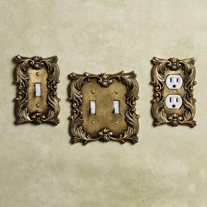 Fleur De Lis Brass Switchplates