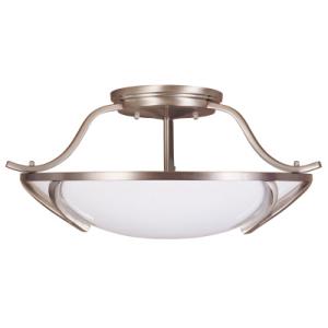 Hampton Bay 20-1/4 In. 1-Light Brushed Nickel Semi-Flush Mount Fixture