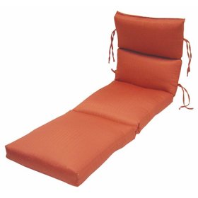 Herringbone Coral Spun Poly Cartridge Chaise Cushion