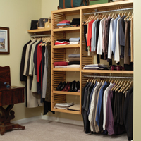 Solid Wood Walk-In Closet Organizer – Honey Maple