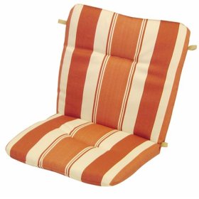 Katani Stripe Coral Spun Poly Wrought Iron Chair Cushion