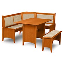 Light Cherry Microfiber Kitchen Nook, Three Piece Set