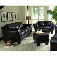 Loft Leather Living Room Set - Black