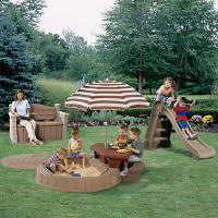 Outdoor Storage Bench, Playcenter & Slide