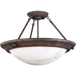 Progress Lighting Eclipse Collection Cobblestone 3-light Semi-flushmount
