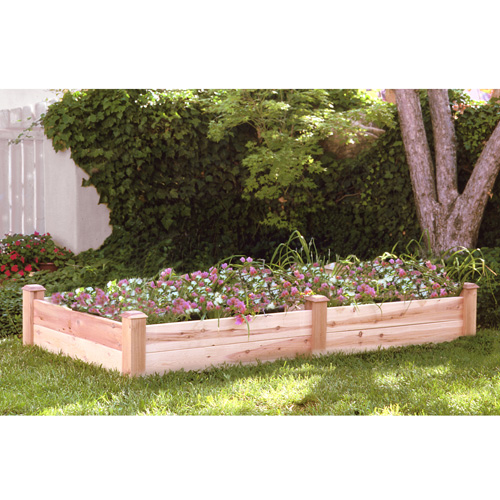 Rect Raised Bed W/ Flat Cap Finials