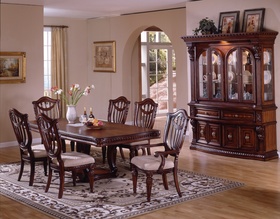 Rich European Double Pedestal Dining Room Furniture Set