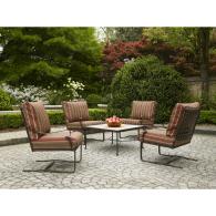 Stratton 36″ Square Table Patio Set with Striped Cushions