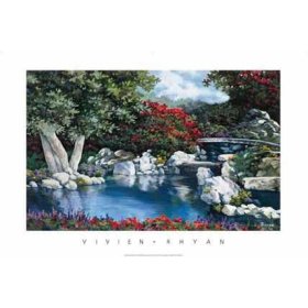 Stone Bridge Garden Framed Art Print Poster
