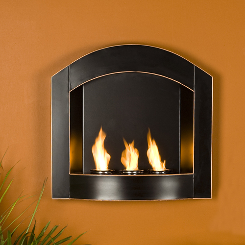 Wall Mount Indoor/Outdoor Arch Top Fuel Fireplace