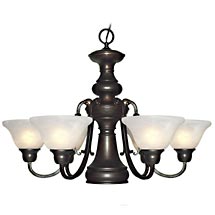 7-Light Iron Scroll Chandelier