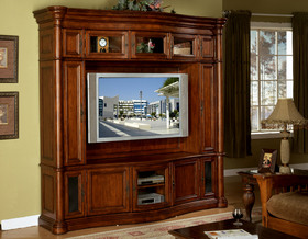 Antique Cherry Entertainment Center TV Wall Unit