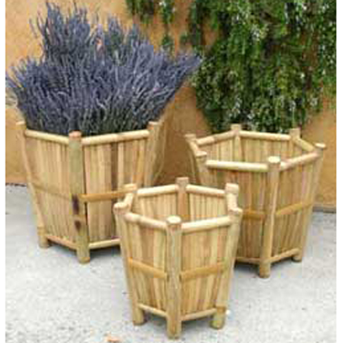 Bamboo Pots Hexagonal Set of 3