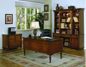 Beautiful Antique Cherry Executive Desk Home Office Furniture