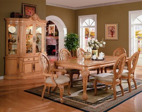 Beautiful White Birch Formal Dining Room Table Set