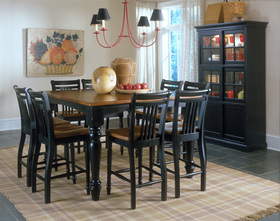 Black and Tuscan Counter Height Bar Table Set