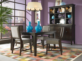 Casual Dark Wood Dining Room Set