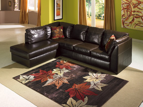 Chocolate Brown Leather Sectional Sofa Chaise Lounger Couch