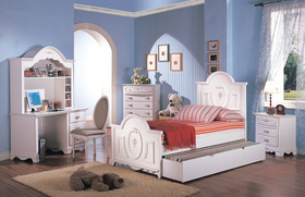 Classic White Panel Bedroom Set For the Girls Room