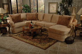 Comfortable Microfiber Sectional Sofa Chaise Lounger Set